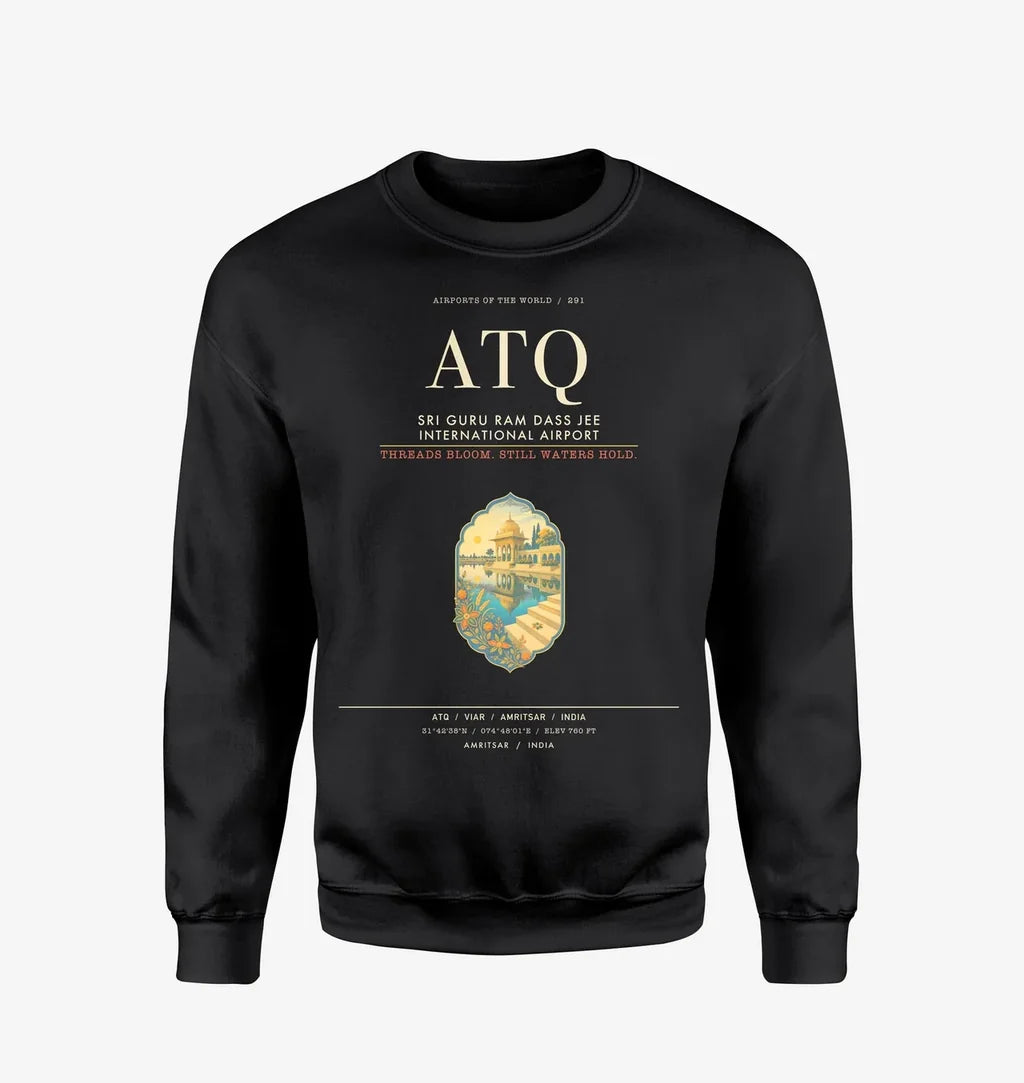 Sri Guru Ram Dass Jee International Airport Amritsar ATQ Sweatshirt - Black