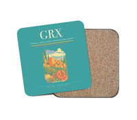 Thumbnail for Federico García Lorca Granada-Jaén Airport (GRX) design on turquoise 1 piece coaster
