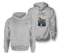 Thumbnail for Groningen Airport Eelde (GRQ) design on light gray double-side hoodie