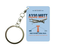 Thumbnail for Airbus A330 MRTT design on light blue designed key chain, double-side print