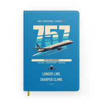 Thumbnail for Boeing 757-300 design on turquoise notebook