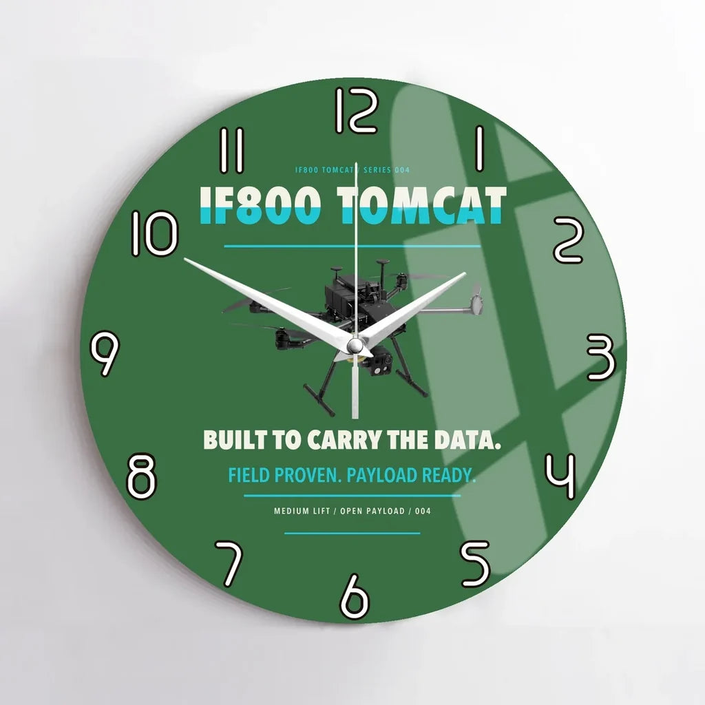 Inspired Flight IF800 Tomcat design on green no frame wall clock