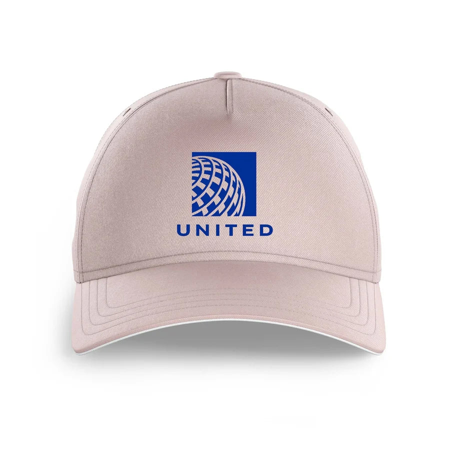 United Airlines logo printed on pink cap