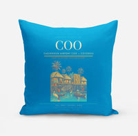 Thumbnail for Cadjehoun Airport (COO) design on turquoise pillow