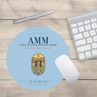Thumbnail for Queen Alia International Airport (AMM) design on light blue round mouse pad