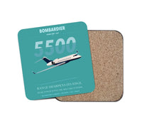 Thumbnail for Bombardier Global 5500 design on turquoise 1 piece coaster