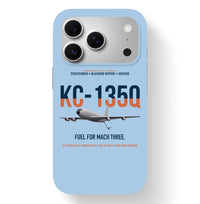Thumbnail for KC-135Q Blackbird Tanker design on light blue magsafe iphone case, for iPhone 17 Pro