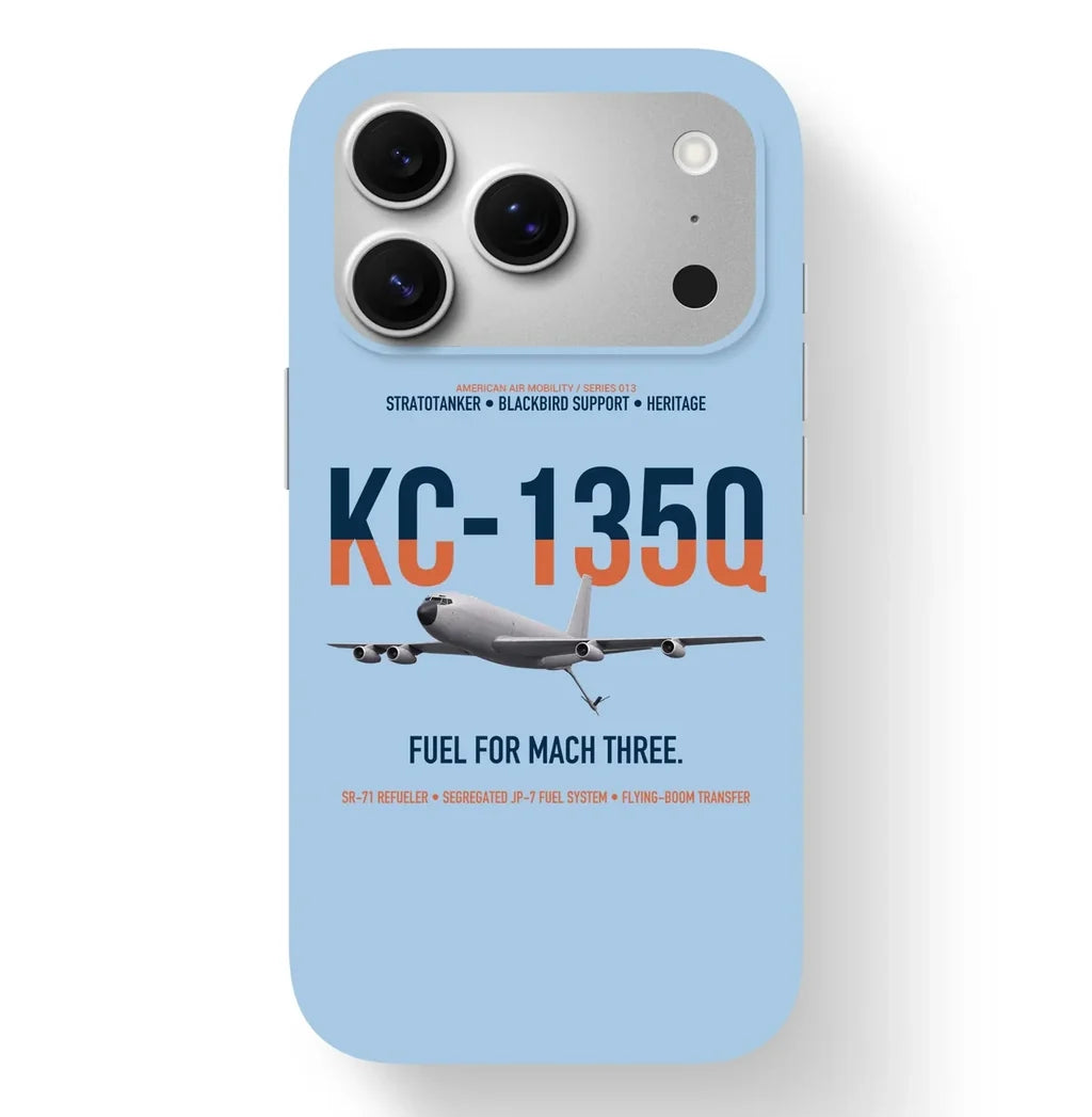 KC-135Q Blackbird Tanker design on light blue magsafe iphone case, for iPhone 17 Pro