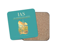 Thumbnail for Iași International Airport (IAS) design on turquoise 1 piece coaster