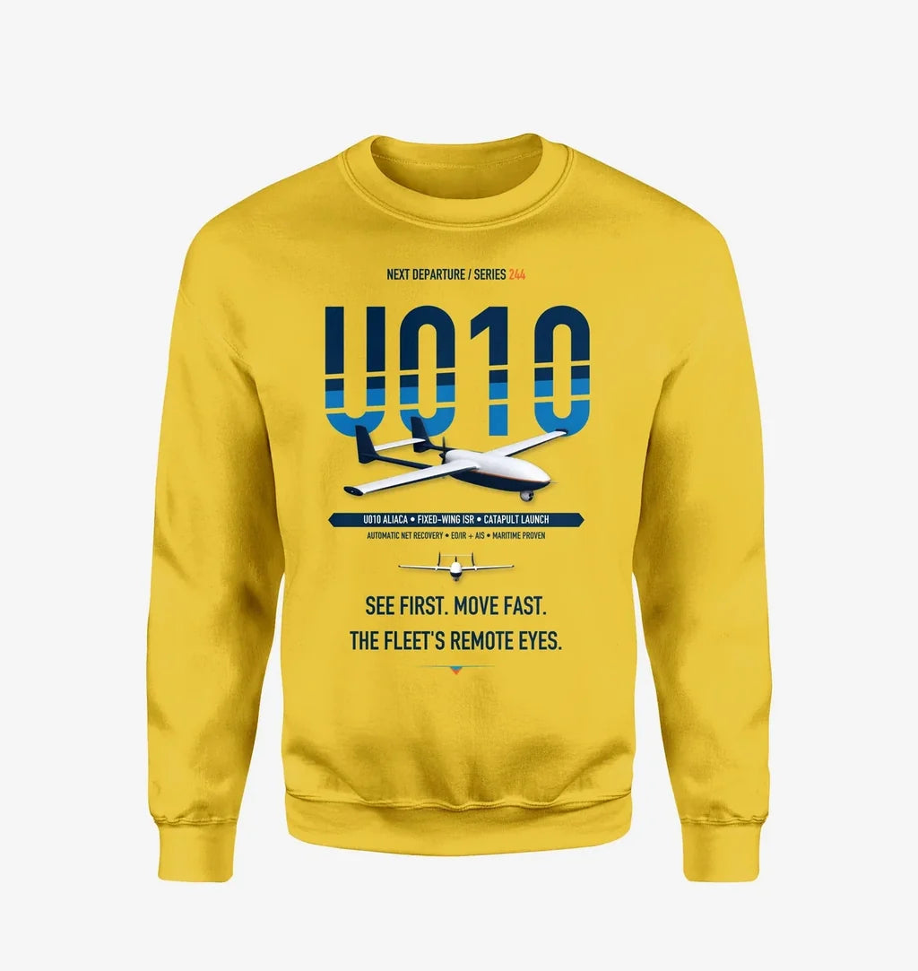 Airbus U010 Aliaca Fixed-wing design on yellow sweatshirt