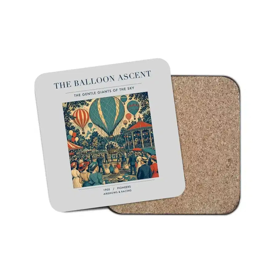 The Balloon Ascent - Designed Coasters design on light gray 1-piece