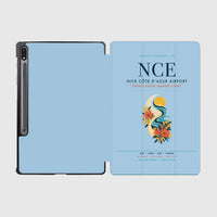 Thumbnail for Nice Côte d’Azur Airport (NCE) design on light blue samsung tablet tablet case