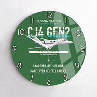 Thumbnail for Cessna Citation CJ4 Gen2 design on green no frame wall clock