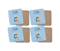 Thumbnail for Oakland San Francisco Bay Airport (OAK) design on light blue 4 pieces set coaster