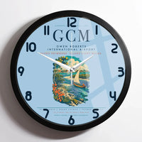 Thumbnail for Owen Roberts International Airport (GCM) design on light blue framed wall clock