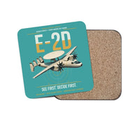 Thumbnail for E-2D Advanced Hawkeye design on turquoise 1 piece coaster