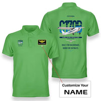 Thumbnail for Cessna 170B design on light green+name double-side polo t-shirt, double-side print