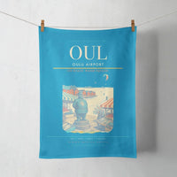Thumbnail for Oulu Airport (OUL) design on turquoise towel
