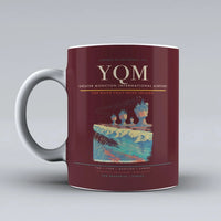 Thumbnail for Greater Moncton International Airport (YQM) airport code design on dark red ceramic mug