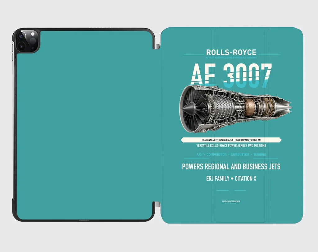 AE 3007 design on turquoise ipad tablet case