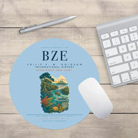 Thumbnail for Philip S. W. Goldson International Airport (BZE) design on light blue round mouse pad