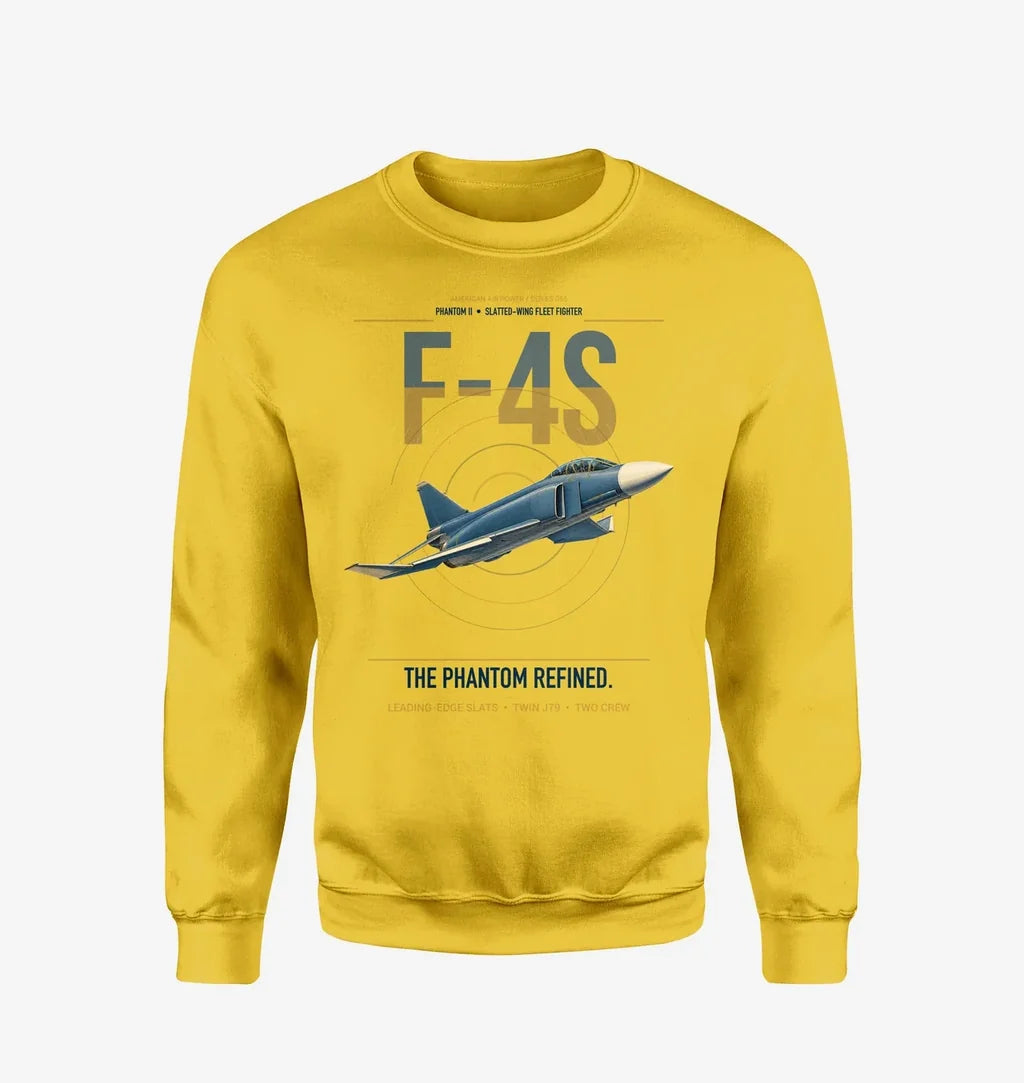 F-4S Phantom II design on yellow sweatshirt