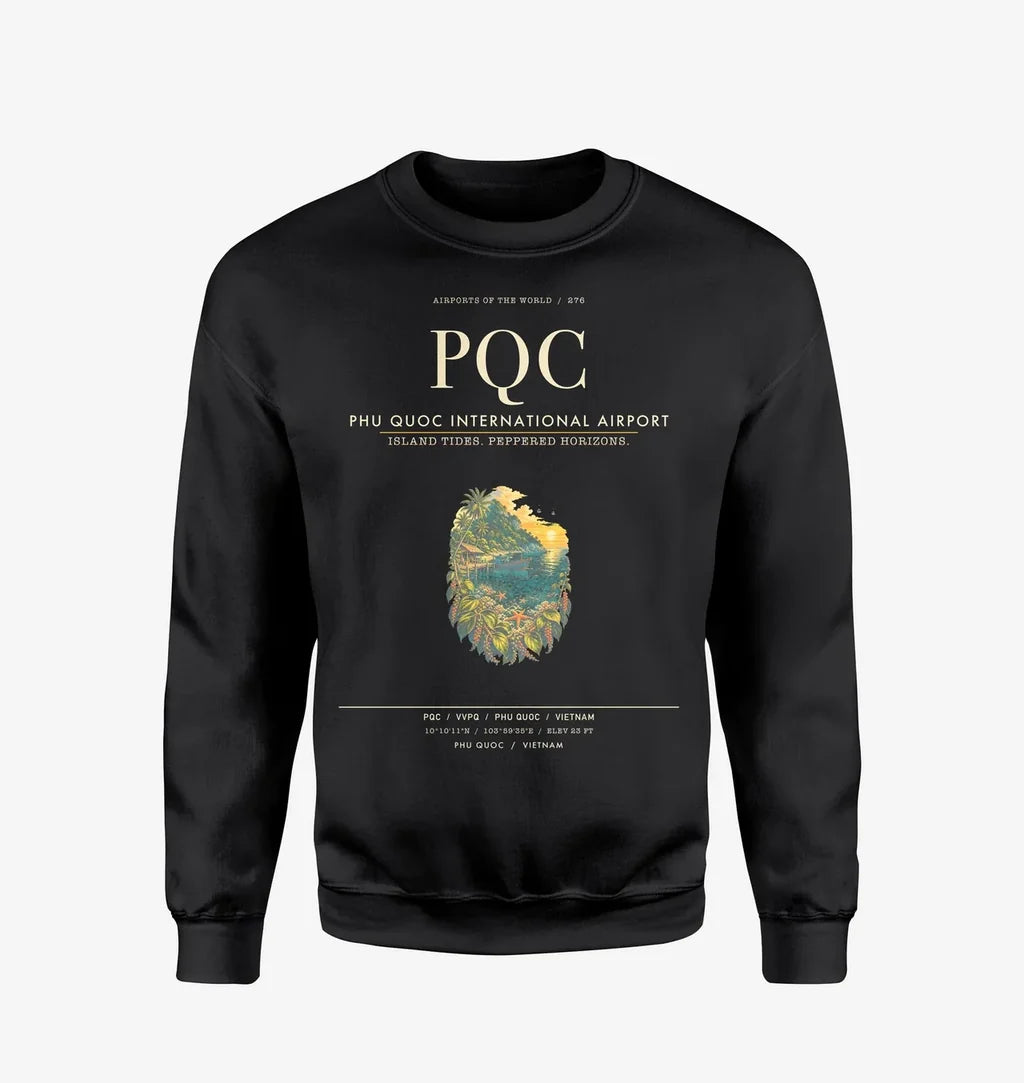 Phu Quoc International Airport PQC Sweatshirt - Black