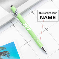Thumbnail for Boeing 727 Flat Text touch pen - light green with name