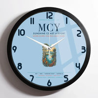 Thumbnail for Sunshine Coast Airport (MCY) design on light blue framed wall clock