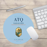 Thumbnail for Sri Guru Ram Dass Jee International Airport Amritsar (ATQ) design on light blue round mouse pad