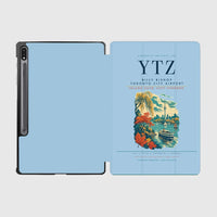 Thumbnail for Billy Bishop Toronto City Airport (YTZ) design on light blue samsung tablet tablet case