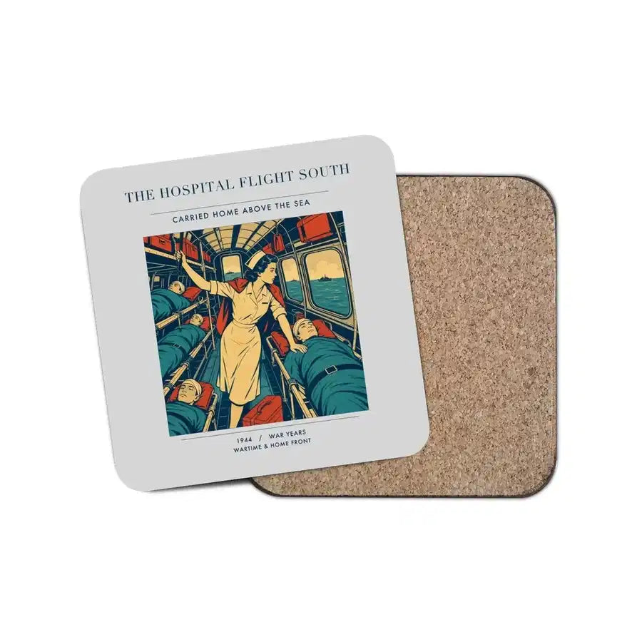 The Hospital Flight South - Designed Coasters design on light gray 1-piece