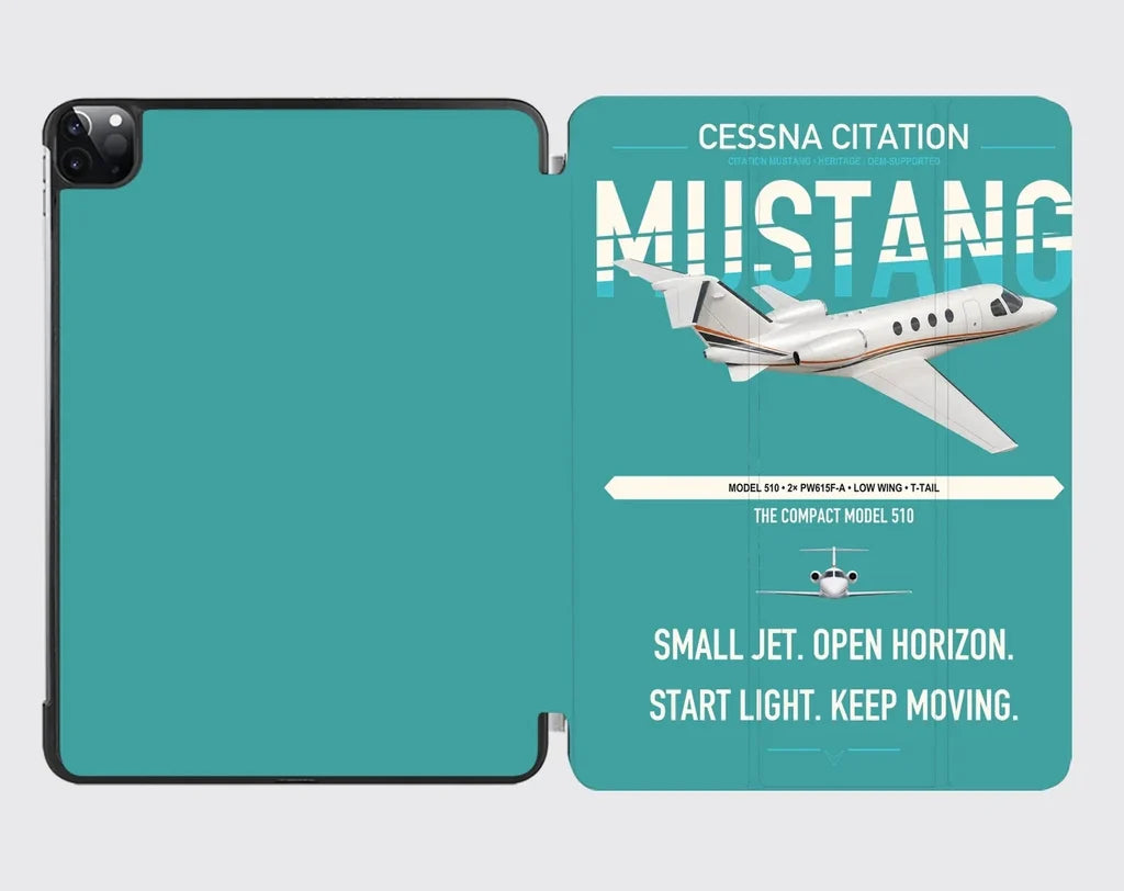 Cessna Citation Mustang design on turquoise ipad tablet case