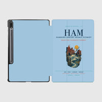 Thumbnail for Hamburg Airport Helmut Schmidt (HAM) design on light blue samsung tablet tablet case
