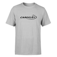 Thumbnail for Cargojet logo printed on light gray cotton t-shirt