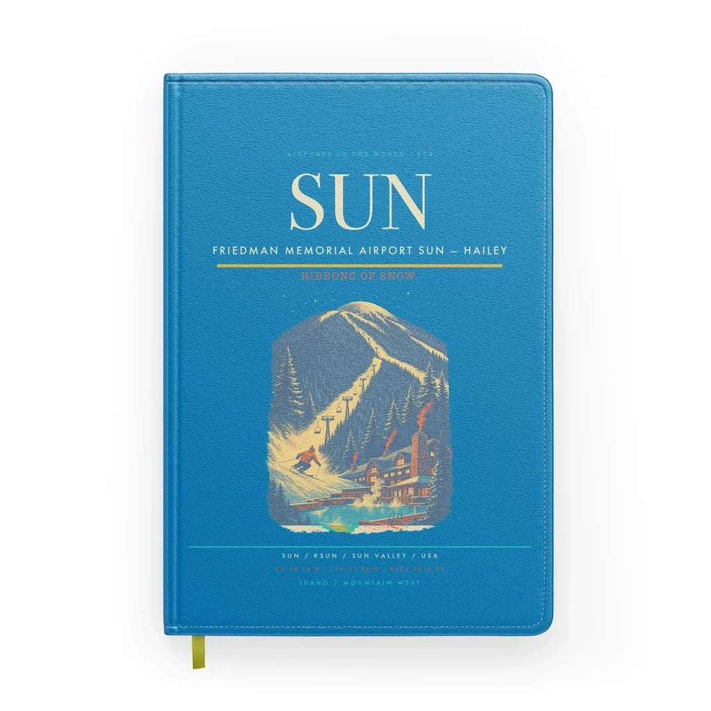Friedman Memorial Airport (SUN) design on turquoise notebook