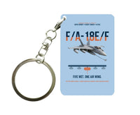 Thumbnail for F A-18E F Buddy Tanker design on light blue designed key chain, double-side print