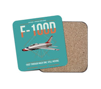Thumbnail for F-100D Super Sabre design on turquoise 1 piece coaster