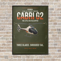 Thumbnail for Guimbal Cabri G2 vertical canvas print - framed - green army background