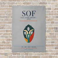 Thumbnail for Vasil Levski Airport Sofia SOF vertical canvas print - no frame - light gray background