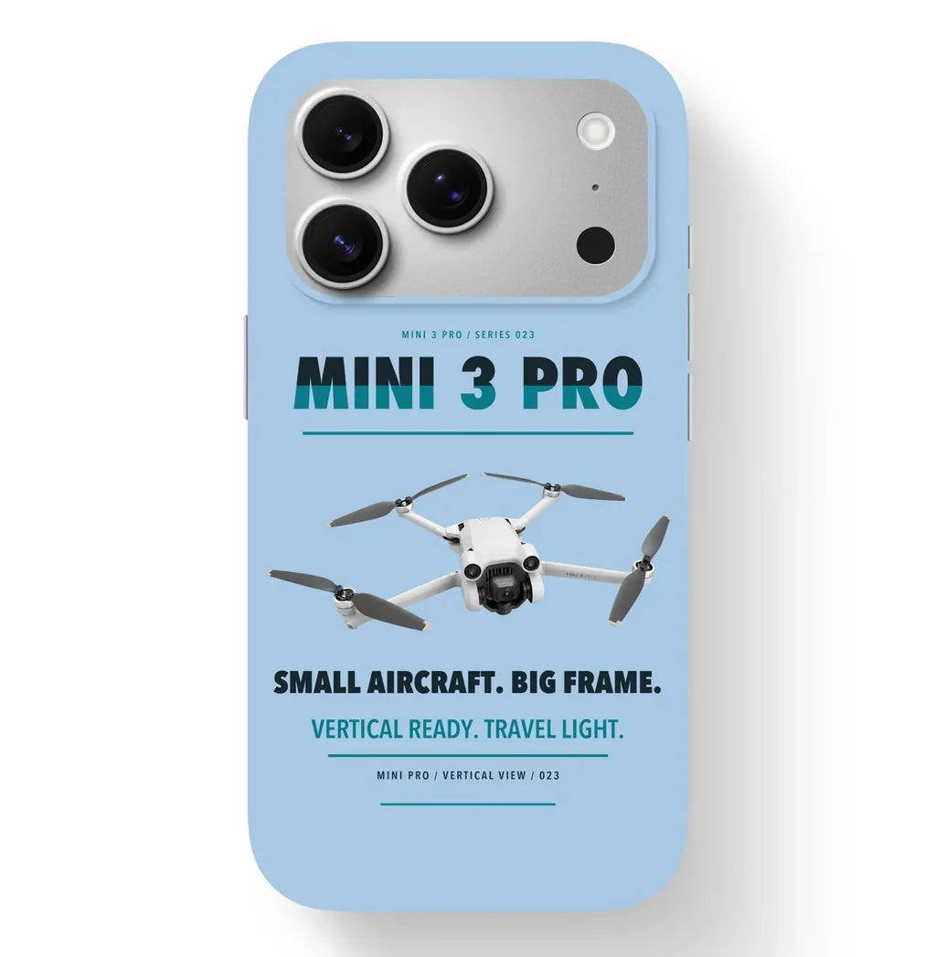 DJI Mini 3 Pro Case design on light blue iphone case