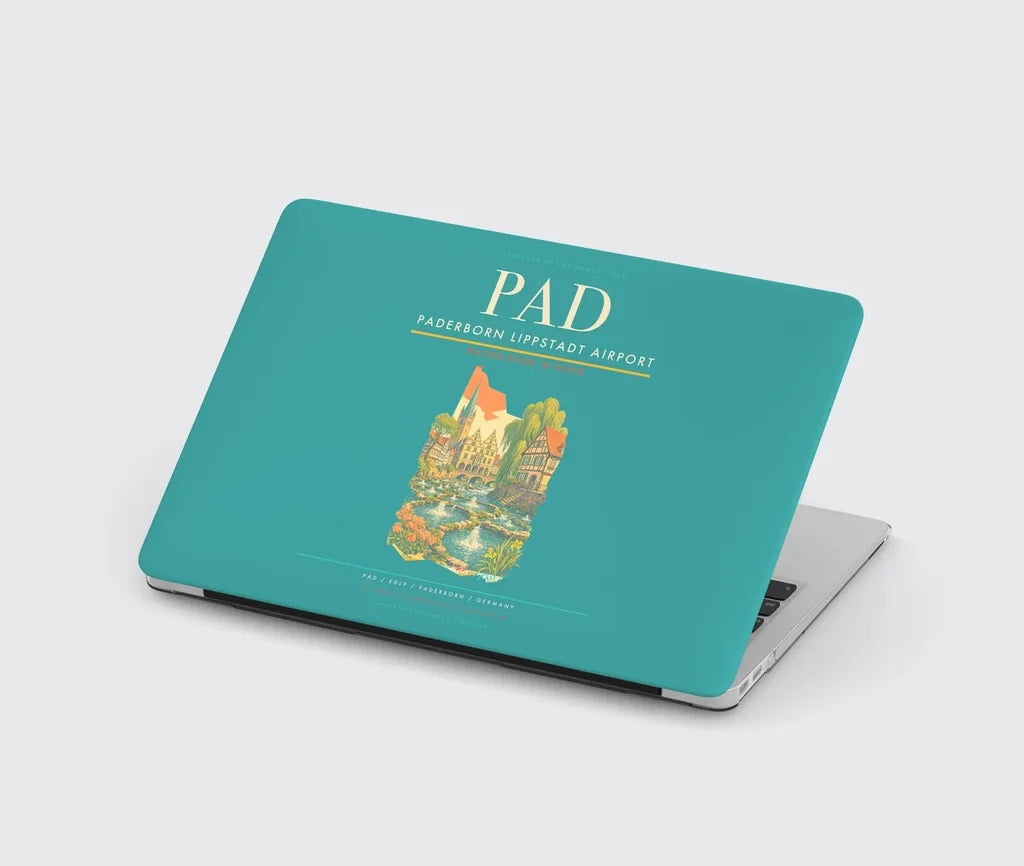 Paderborn Lippstadt Airport (PAD) design on turquoise MacBook case