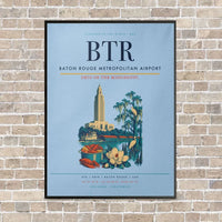 Thumbnail for Baton Rouge Metropolitan Airport BTR - Canvas Framed - Light Blue