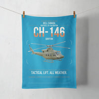 Thumbnail for Bell Canada CH-146 Griffon design on turquoise towel