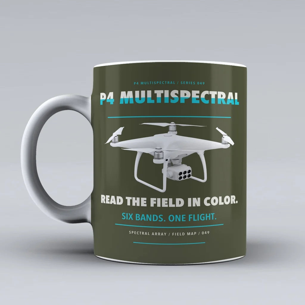 P4 Multispectral Mug design on green army dji