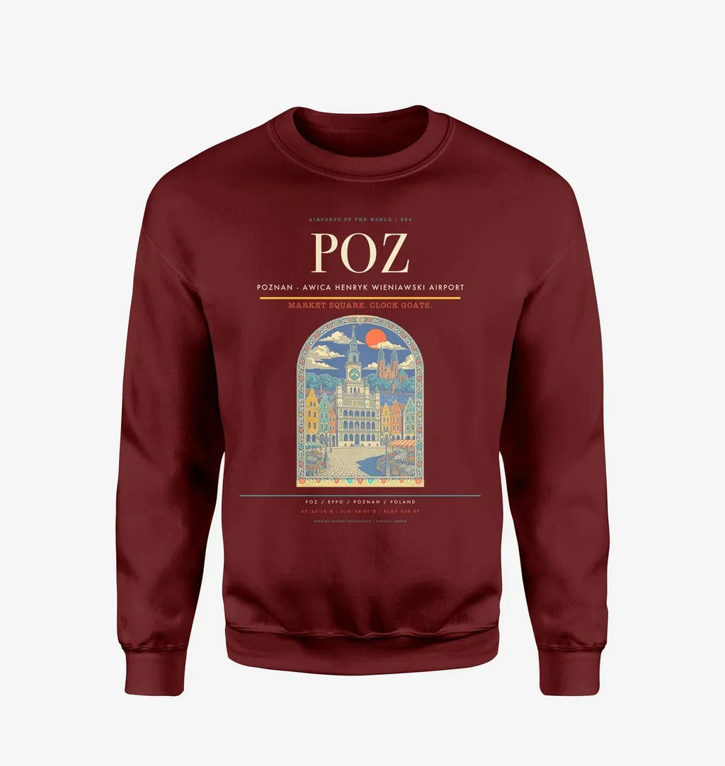 Poznan - awica Henryk Wieniawski Airport POZ Sweatshirt - Wine Red