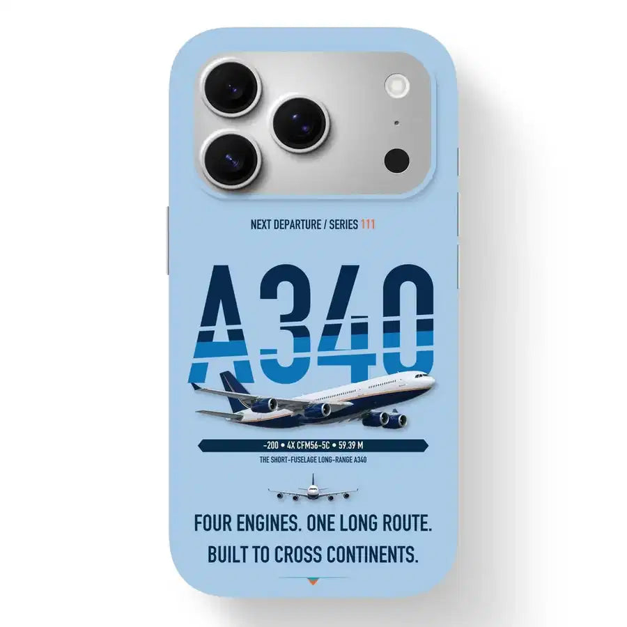 Airbus A340-200 Case design on light blue iphone case