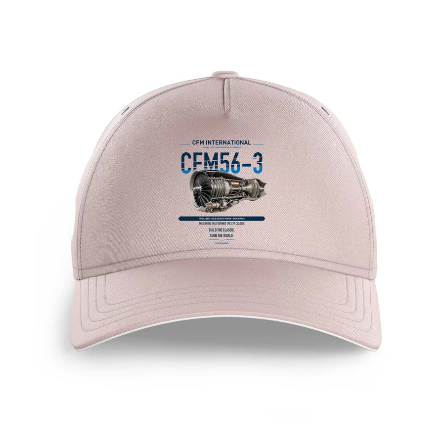 CFM56-3 design on pink printed hat