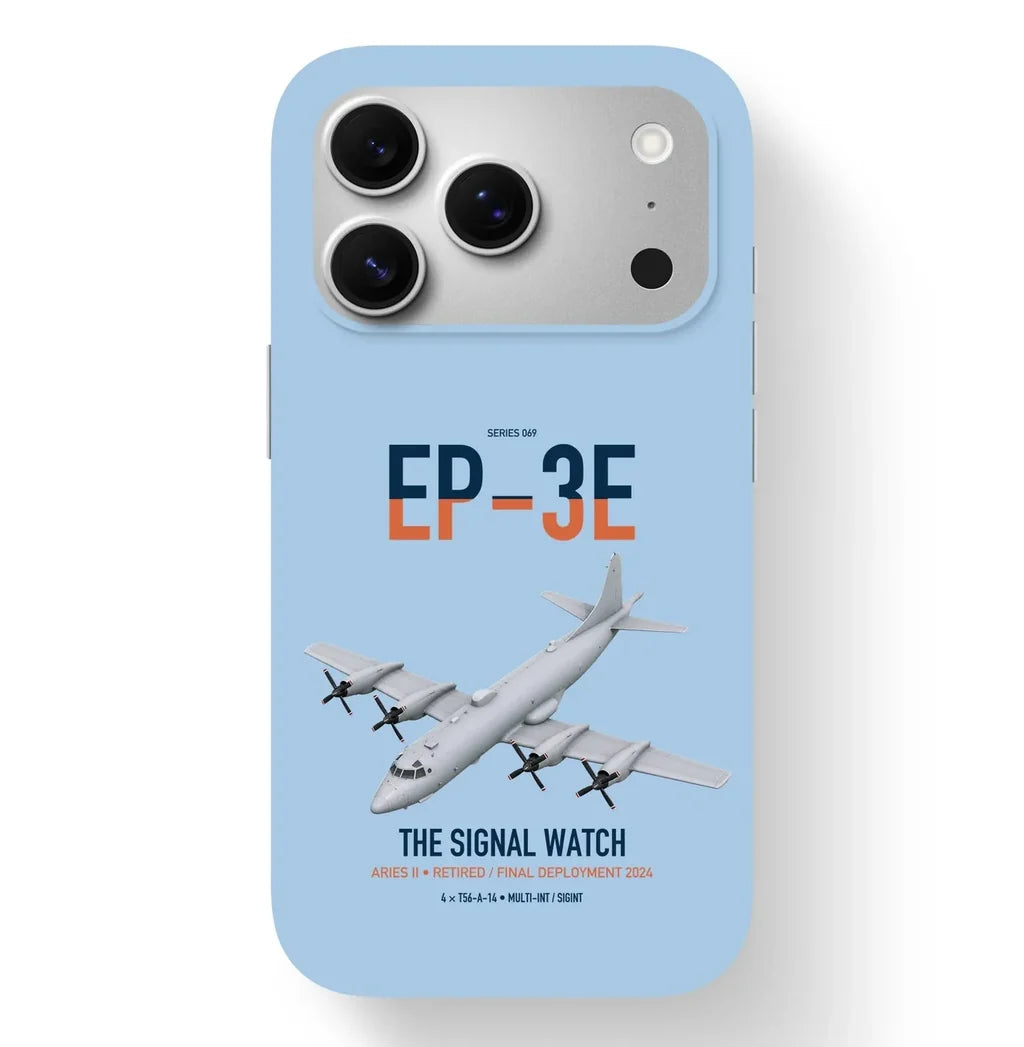 EP-3E ARIES II design on light blue magsafe iphone case, for iPhone 17 Pro