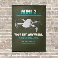 Thumbnail for DJI Mini 2 vertical canvas print - framed - green army background